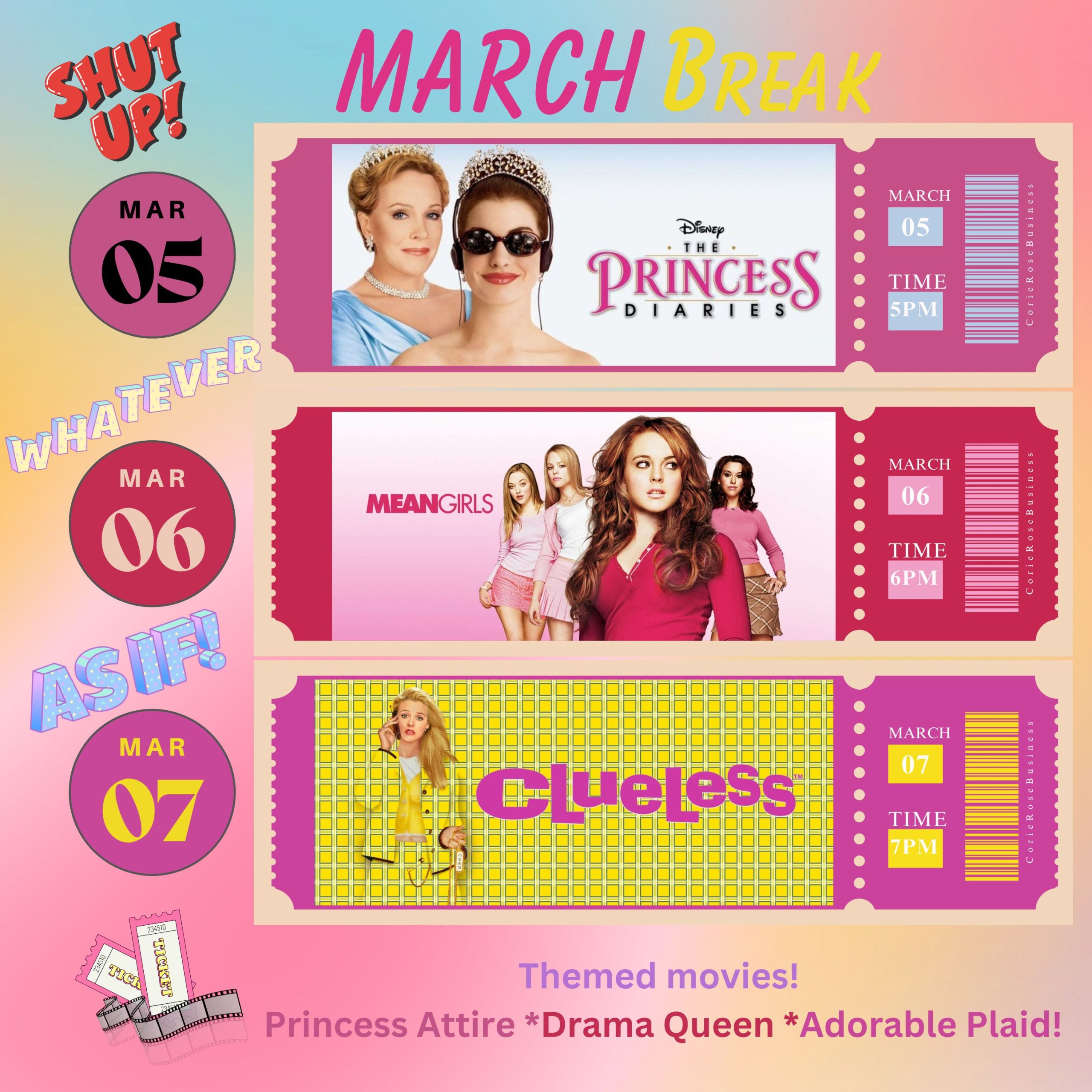 List of Upcoming Events Calendar Instagram Post