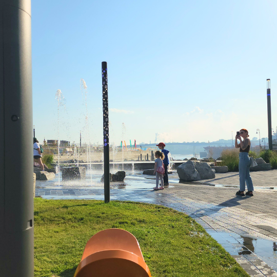 Splash time at Ihtoli-maqahamok – The Gathering Space [ee-doe-lee MAH-qwah-HA-muck]