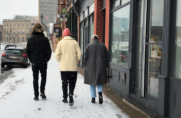 visitor page winter in Uptown Saint John, New Brunswick