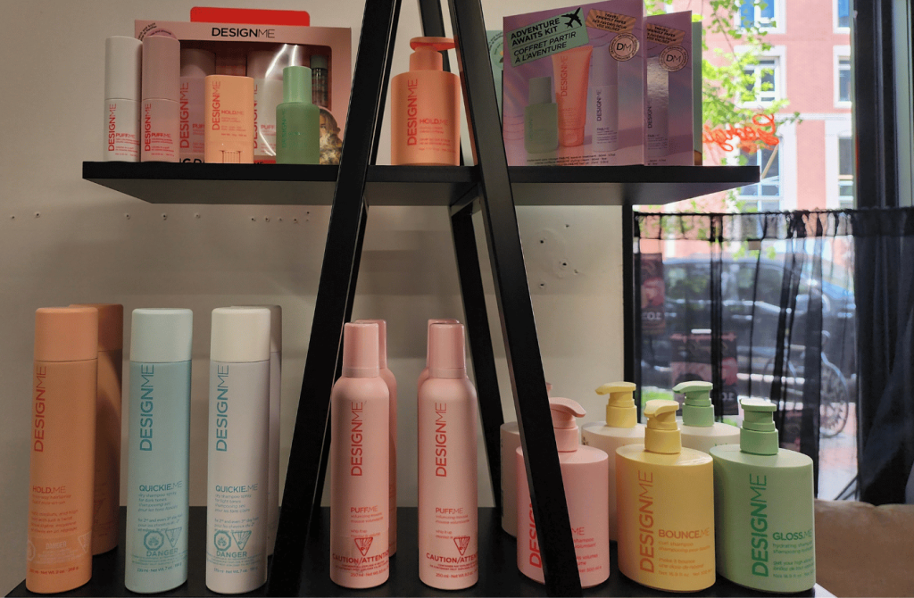 Professional hair care products available at Georgia's Glam salon in Uptown Saint John.